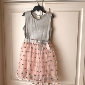 Girls’ silver and pink tulle dress